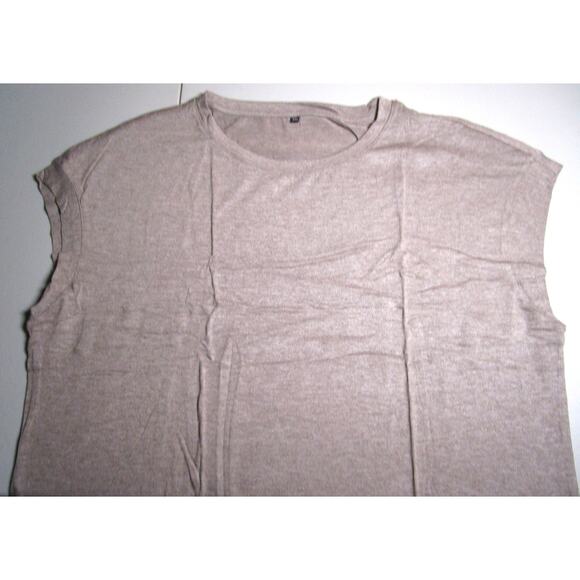 Women's Brown Sleeveless T-Shirt Size 2XL Blended Fabric For Autumn Layering - Picture 1 of 5